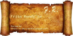 Frits Renáta névjegykártya